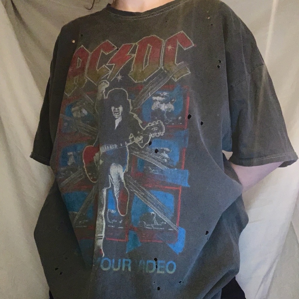 COPY - UO AC/DC Distressed T-Shirt Dress